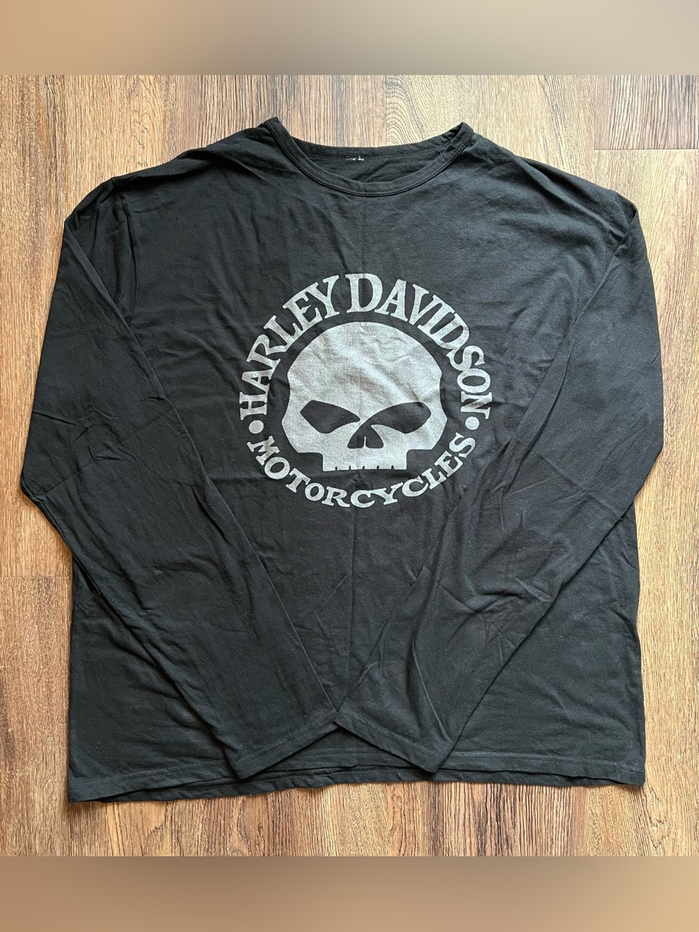 HARLEY-DAVIDSON Men's Skull Black Long Sleeve Tee Size XL
